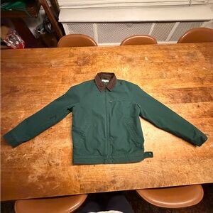 Men's Forest Green Jacket with Chocolate Collar